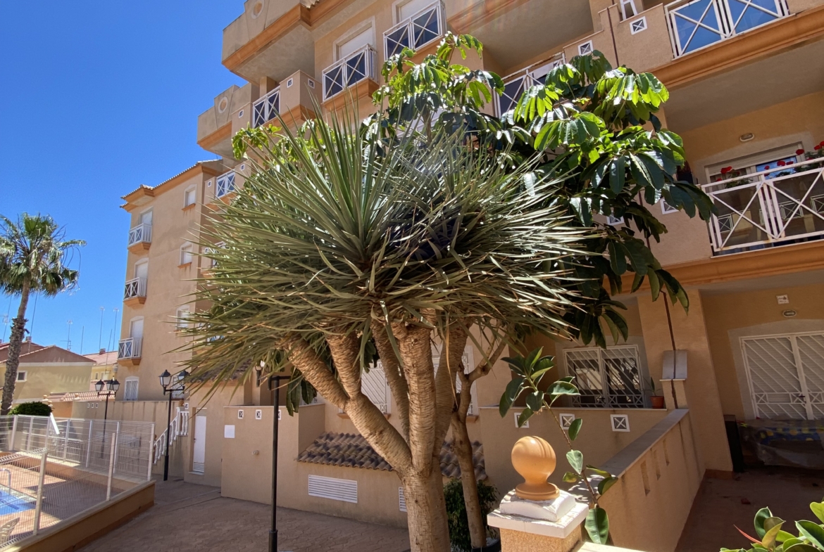 2 Bedroom / 2 Bathroom Apartment * Very popular Development * San Pedro del Pinatar * 10 minutes walk to the local beach * Shared Pool / Jacuzzi * Rooftop Solarium with BBQ facilities * Excellent Views €139,995 *