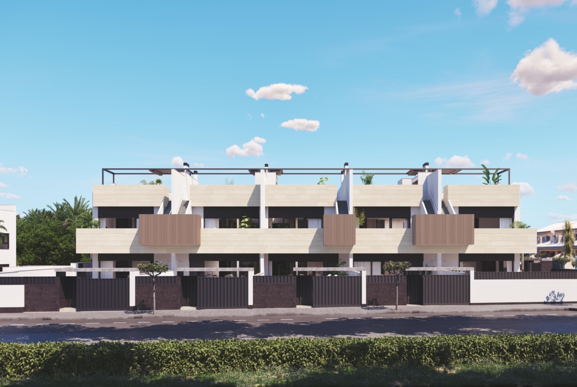 PURA VIDA VI * Pilar de La Horadada * Exclusive Bungalows * Top Floor Two Bedrooms / 2 Bathrooms / Ground Floor 3 Bedrooms / 2 Bathrooms * €434,000 – €479,000 *