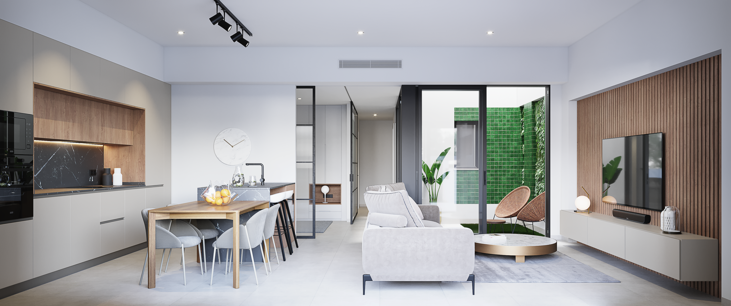 (10)SALÓN: COCINA OPCIÓN 1 PURA VIDA VI * Pilar de La Horadada * Exclusive Bungalows * Top Floor Two Bedrooms / 2 Bathrooms / Ground Floor 3 Bedrooms / 2 Bathrooms * €434,000 – €479,000 *