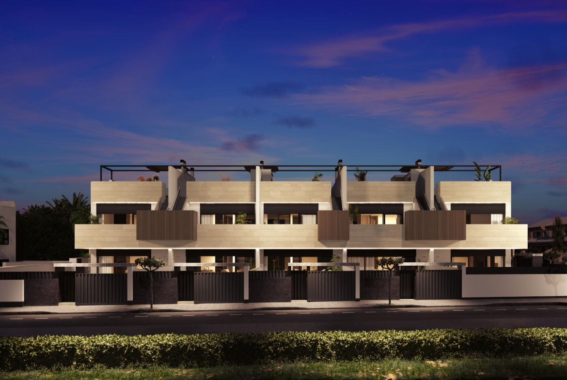 PURA VIDA VI * Pilar de La Horadada * Exclusive Bungalows * Top Floor Two Bedrooms / 2 Bathrooms / Ground Floor 3 Bedrooms / 2 Bathrooms * €434,000 – €479,000 *
