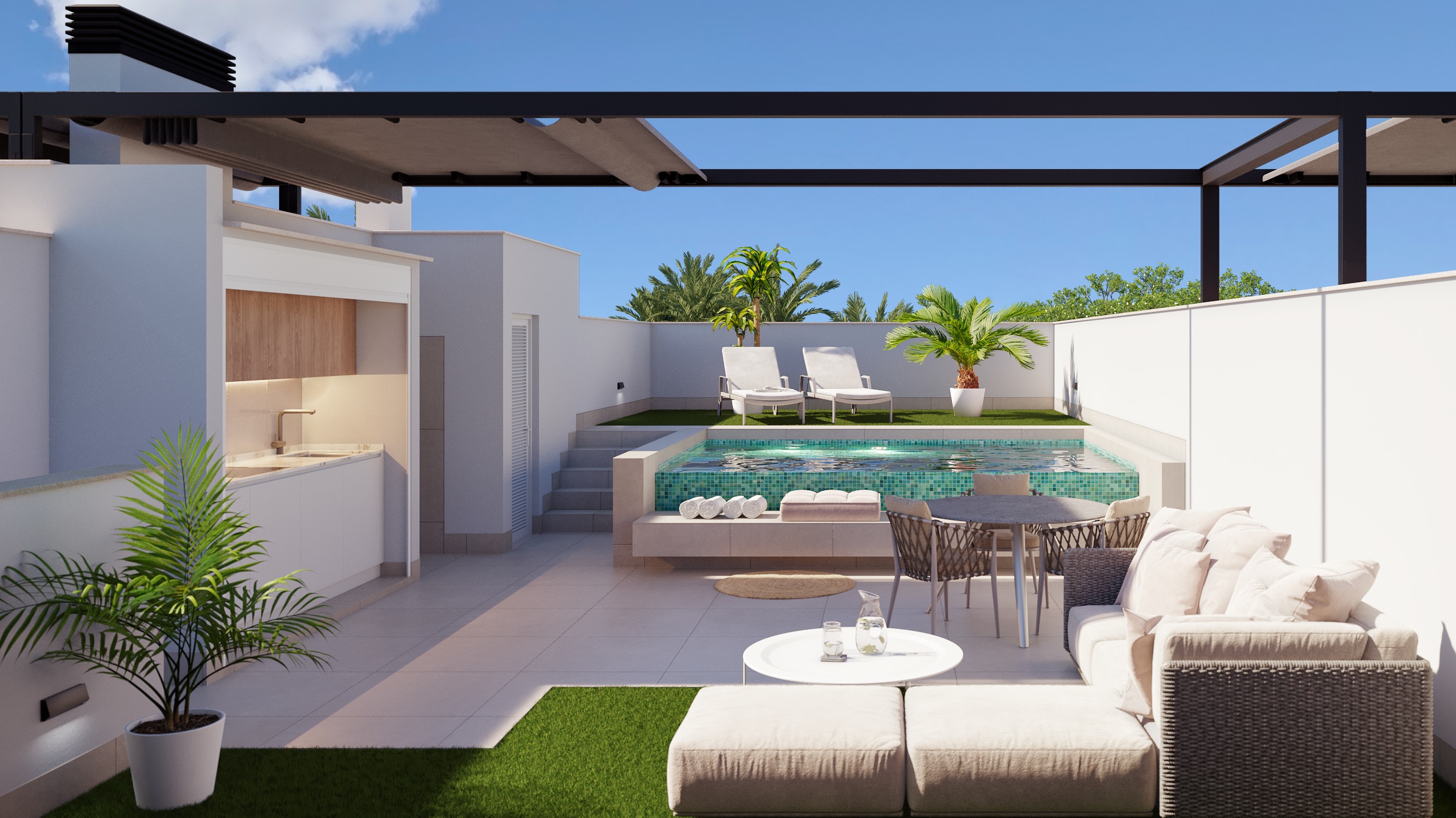 (22) SOLARIUM PURA VIDA VI * Pilar de La Horadada * Exclusive Bungalows * Top Floor Two Bedrooms / 2 Bathrooms / Ground Floor 3 Bedrooms / 2 Bathrooms * €434,000 – €479,000 *