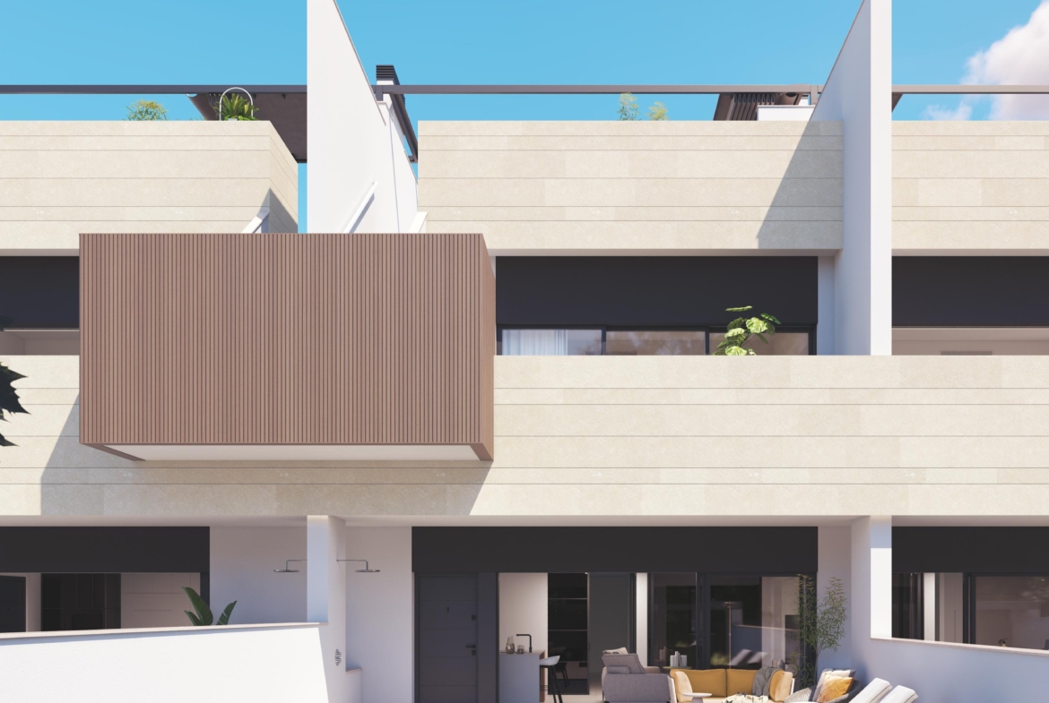 PURA VIDA VI * Pilar de La Horadada * Exclusive Bungalows * Top Floor Two Bedrooms / 2 Bathrooms / Ground Floor 3 Bedrooms / 2 Bathrooms * €434,000 – €479,000 *