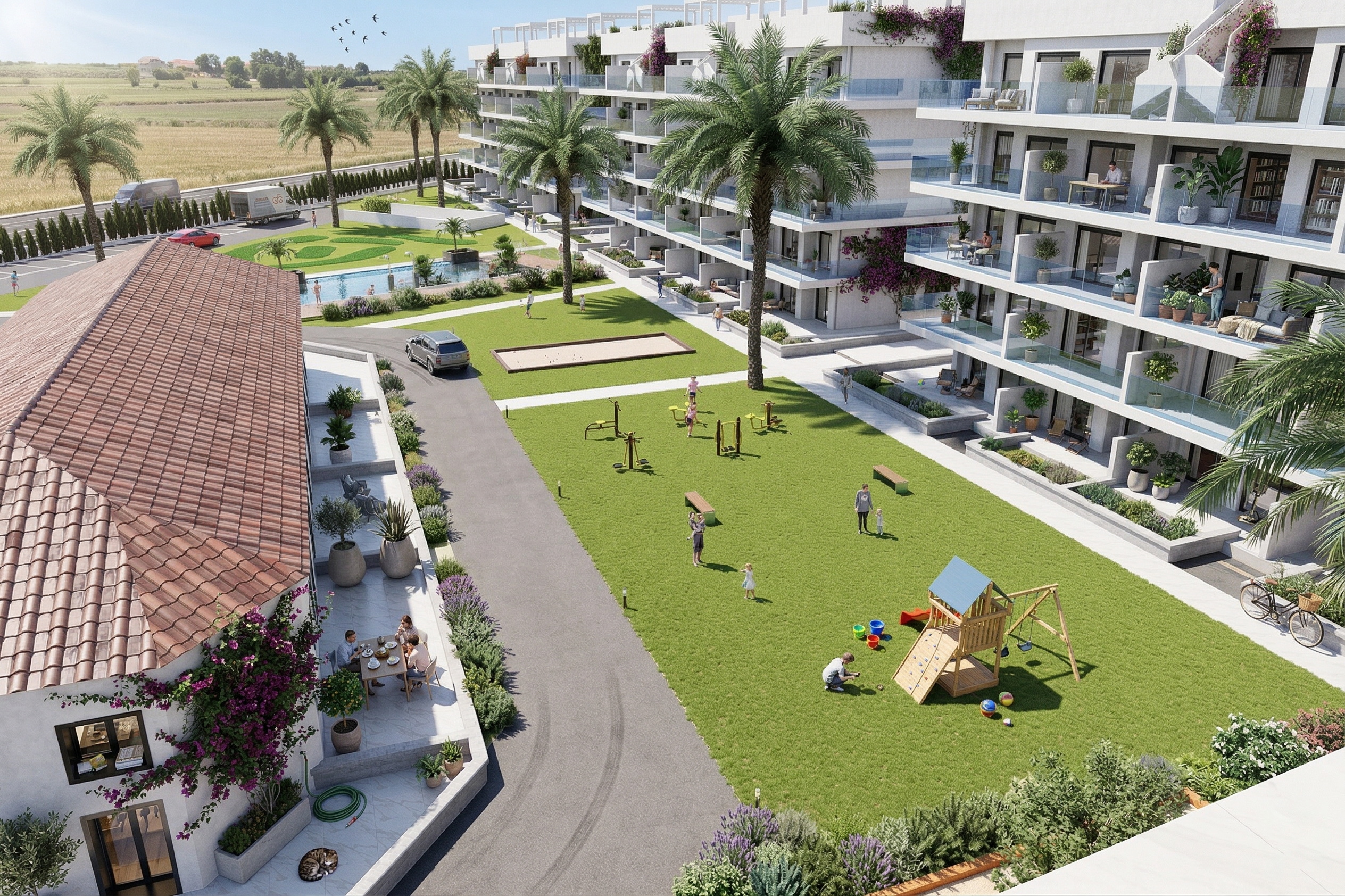 Oasis Garden * El Raso * Guardamar *An Exclusive New Development of 2 and 3 – Bedroom Homes , Created to enjoy comfort, elegance and tranquility in a privileged setting* Prices from €298,000 – €401,500 *